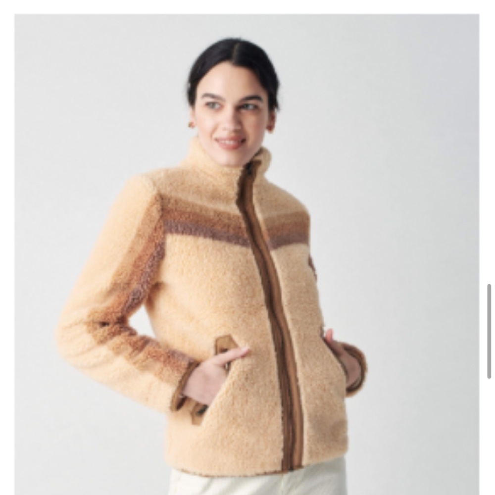 Tan and Brown Sherpa Jacket